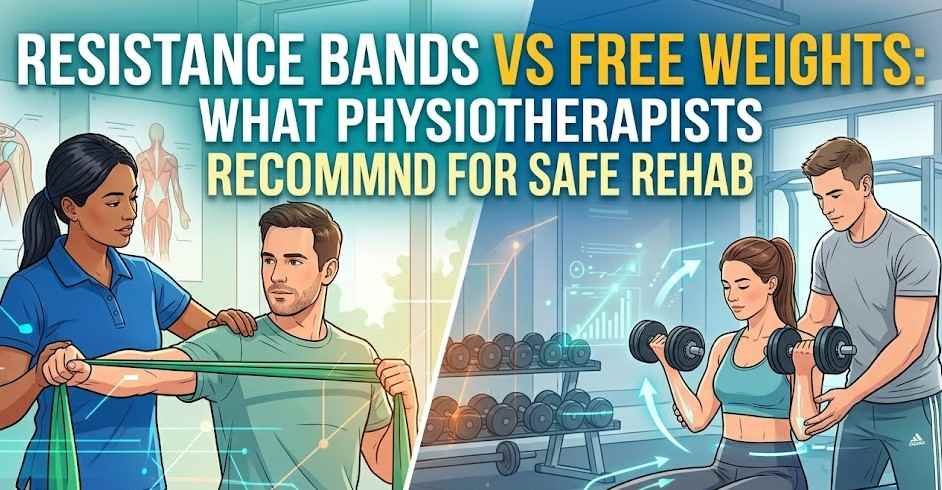 Resistance Bands vs Free Weights: What Physiotherapists Recommend for Safe Rehab - thephysiotherapy.shop